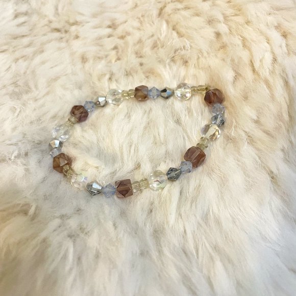 Clear & Brown Crystal Bracelet - Picture 1 of 4
